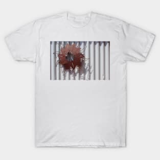 Corrugated Iron and Metal leaves by Avril Thomas T-Shirt